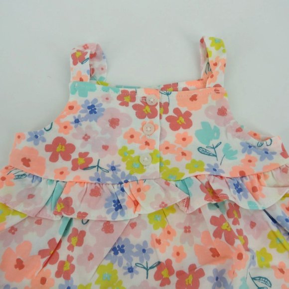Carter's Floral Baby Girl Romper With Ruffle Details & Buttons 9 Months NWT $18 - Picture 2 of 3